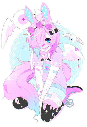 Pastel Gore — Snoesige anime meisie Muurpapier