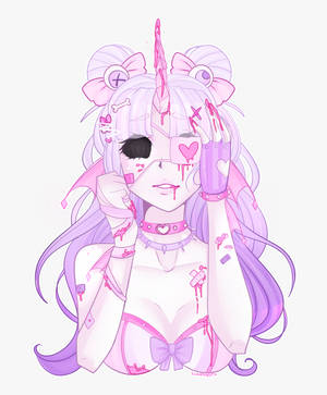 Pastel gotiese meisie met horing agtergrond — Motorola Razr 70 Ultra Muurpapier