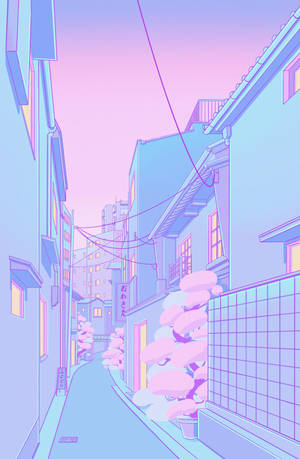 Pastel Japannese Estetika Van 'n Leë Stegie — Infinix Xpad GT Muurpapier