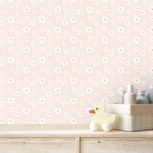 Madeliefies Agtergrond — Pastel pienk estetika Muurpapier