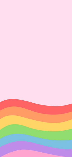 Pastel Reënbooggolwe-agtergrond — iPhone 14 Muurpapier