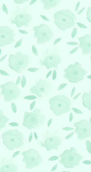 Pastelgroen Agtergrond — Bloem Muurpapier