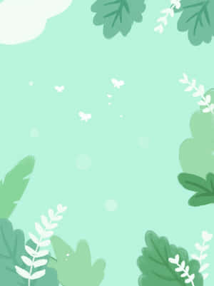 Pastelgroen Agtergrond — Bloem Muurpapier