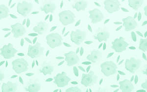 Pastelgroen Blomme Beeld — Liggroen esteties Muurpapier