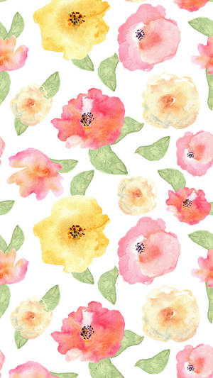 Pastelkleurige Blomme-iPhone — Blom Muurpapier
