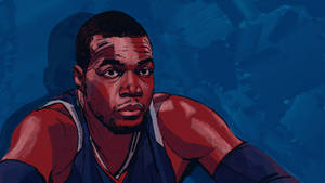Paul Millsap spotprentkuns-agtergrond — Dowwe Muurpapier