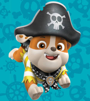 Paw Patrol Piraat Rubble-agtergrond — Vivo X Fold3 Muurpapier