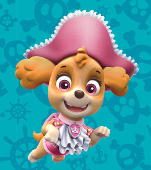 Paw Patrol Piraat Skye-agtergrond — Vivo X Fold Muurpapier