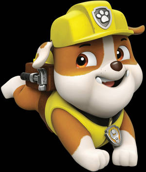 Paw Patrol Rubble Met Gereedskapkas-agtergrond — Motorola Razr Ultra 2026 Muurpapier