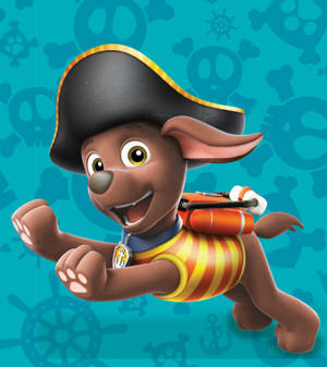 Paw Patrol Piraat Zuma-agtergrond — Vivo X Fold5 Muurpapier