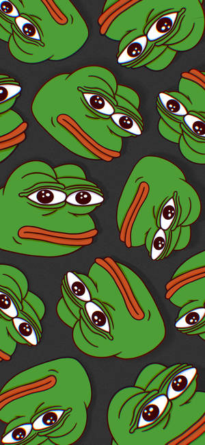 Pepe die padda groen patroon-agtergrond — iPhone 16 Pro Muurpapier