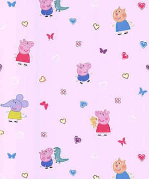 Eenvoudige Peppa Vark-krabbelpatroon agtergrond. — Oulike vark GIF Muurpapier