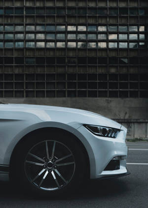 Pêrelwit Ford Mustang agtergrond — OnePlus Pad 2 Pro Muurpapier