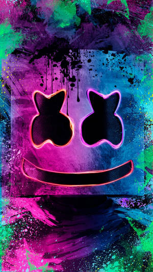 Pers Groen Agtergrond Marshmello HD iPhone — Koel iPhone Muurpapier