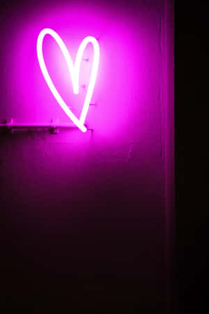 Neon Hart — Neon pers Muurpapier