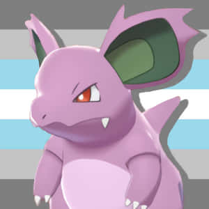 Pers Nidorina Met Demiboy Trotsvlag — Pokémon Muurpapier