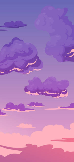 Pers wolke vektorkuns iPhone 12-agtergrond — iPhone 12 Muurpapier