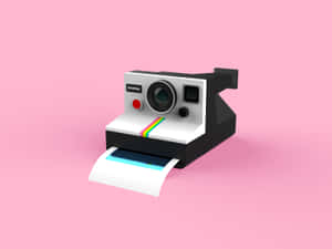 Polaroid-kamera-foto's — Pastel pienk Muurpapier