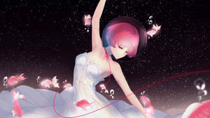 Pienk anime dans agtergrond — Anime dans Muurpapier
