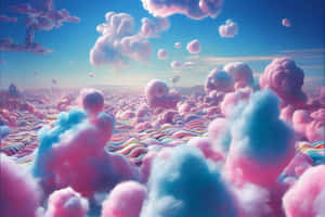 Pienk en Blou Trippie Estetiese Wolke — Pastel pienk Muurpapier
