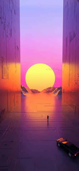 Vaporwave Agtergrond — Vivo V Muurpapier
