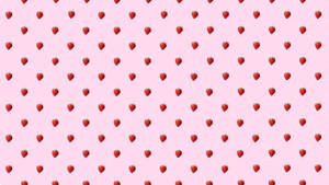 Pienk Kawaii Aarbei Naatlose Patroon — Pienk Kawaii Muurpapier