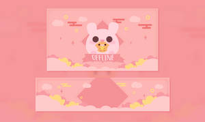 Pienk Kawaii Konyntjie Twitch Stroom Ontwerp — Pienk Kawaii Muurpapier