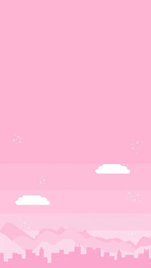 Pienk Kawaii Stad — Pienk Kawaii Muurpapier