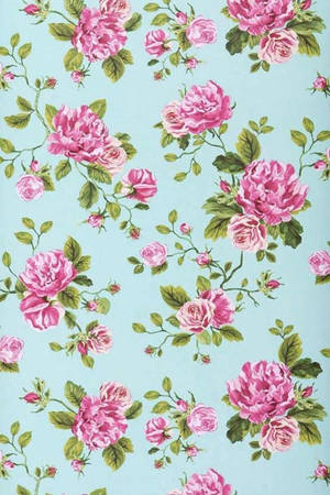 Pienk Roos Met Blare Floral iPhone — Blom Muurpapier