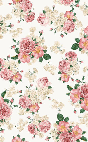 Pienk Rose Floral iPhone — Blom Muurpapier