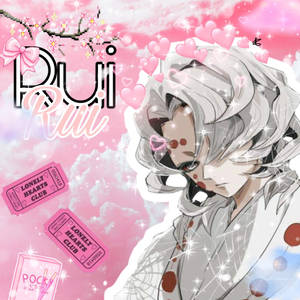 Pienk Rui Demon Slayer agtergrond — Rui Demon Slayer Muurpapier