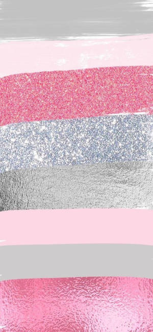 Pienk Silwer Glitterstrepe — iPhone 15 Muurpapier