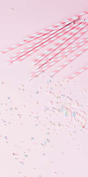 Strooisels Agtergrond — Pastel pienk estetika Muurpapier