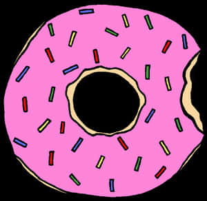 Pienk Strooisel Donut Illustrasie