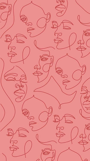 Pienk Vintage Esteties — Koel patroon Muurpapier