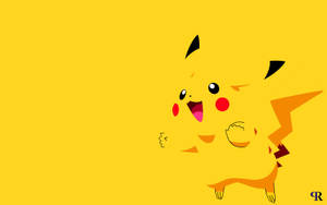 Agtergrond van Pikachu wat in die geel agtergrond insmelt.