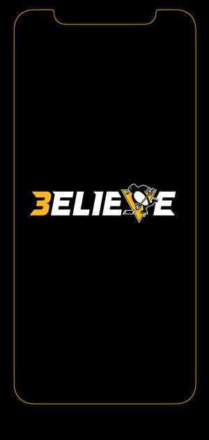Pittsburgh Penguins glo-logo agtergrond — iPhone 14 Plus Muurpapier