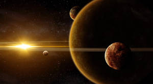Planeet in Galaktiese Heelal muurpapier