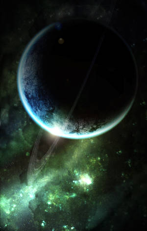 Planeet Saturnus Buitelug Muurpapier — Galaxy Tab S10 Ultra Muurpapier