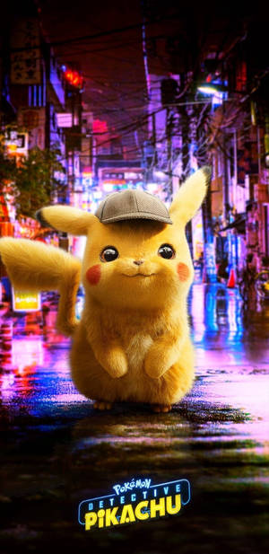 Pokemon Foon Glimlaggende Speurder Pikachu — Oulik Muurpapier
