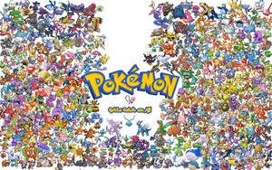 Oulike Pokémon karakters vir see, land, vuur en lug lessenaarplakpapier.