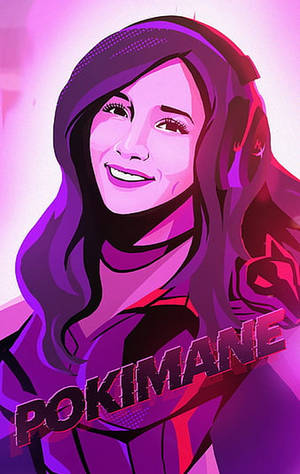 Pokimane HyperX game pienk kuns muurpapier — Galaxy Tab S9 FE Muurpapier