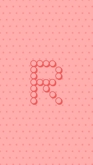 Polkadot R Alfabet — iPhone pienk esteties Muurpapier