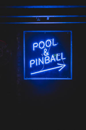 Pool & Pinball Neon Blou iPhone — Xiaomi Pad 8 Muurpapier