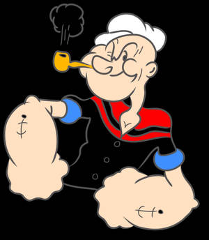 Popeye Wat Gelukkig Poseer agtergrond — Galaxy Z Vou Muurpapier