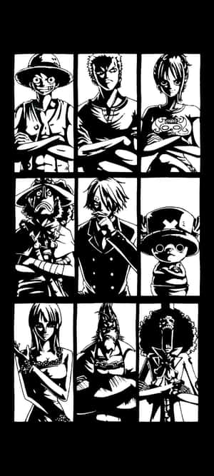 One Piece Swart En Wit — Infinix Smart 10 HD Muurpapier