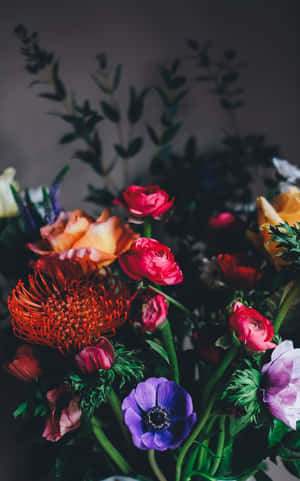 Pragtige Blomende Blomme Foonagtergrond — Blomfoon Muurpapier
