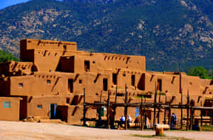 Pragtige middaguur by die Historiese Taos Pueblo