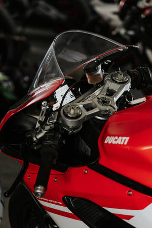 Ducati Rooi Fiets Stuur — Xiaomi Pad 9 Pro Max Muurpapier