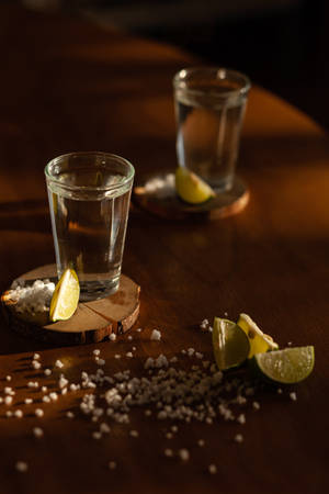 Pragtige Tequila Skote Bedien met Lemmetjie en Sout — Xiaomi Pad 8 Pro Muurpapier